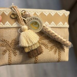 Spartina 449 Cream and Gold Zippered Pouch
